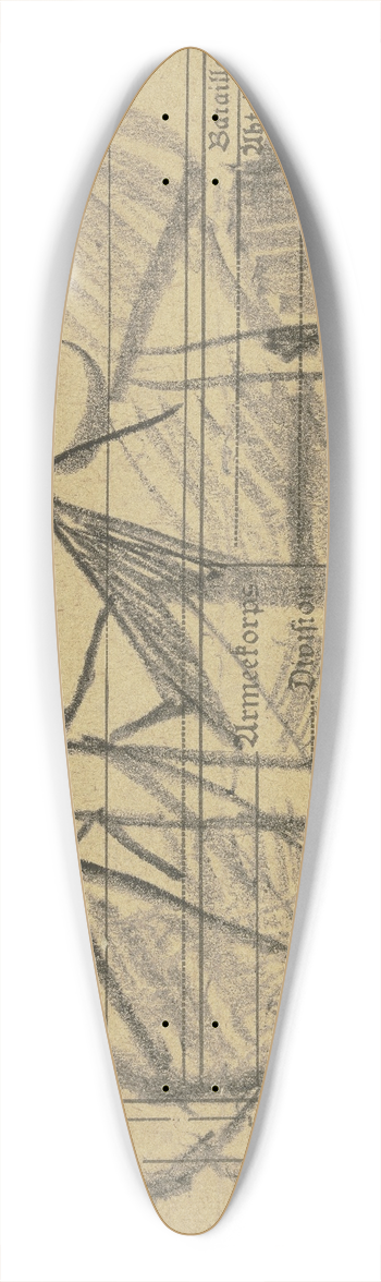 Max Beckmann - Feldpostkarte mit abstrakter Krakelzeichnung 39.3 inch art pintail longboard deck