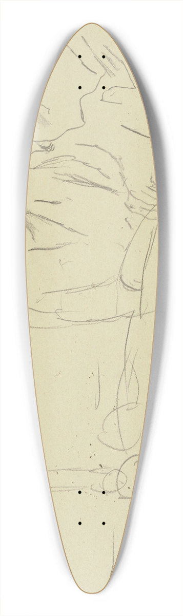 Max Beckmann - Frau und Mann an rundem Tisch sitzend 39.3 inch art pintail longboard deck