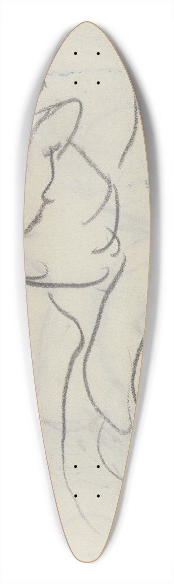 Max Beckmann - Fridel Battenberg auf dem Sofa sitzend (Karikatur) 39.3 inch art pintail longboard deck