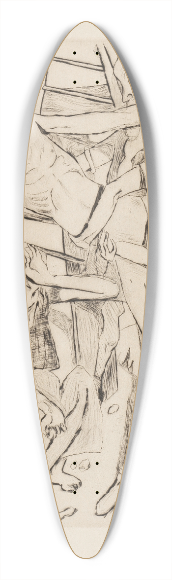Max Beckmann - Gesichter Pl.16 39.3 inch art pintail longboard deck