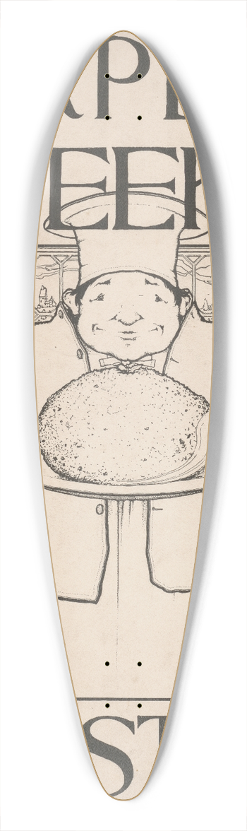 Maxfield Parrish - Harpers Weekly for Christmas 39.3 inch art pintail longboard deck