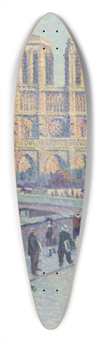 Maximilien Luce - The Quai Saint-Michel and Notre-Dame 39.3 inch art pintail longboard deck