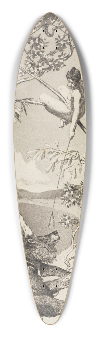 Max Klinger - Br und Elfe (Intermezzi, Opus IV, Blatt 1) 39.3 inch art pintail longboard deck