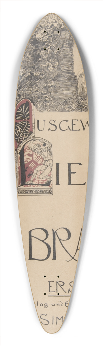 Max Klinger - Design for a Title Page for Sheet Music 39.3 inch art pintail longboard deck