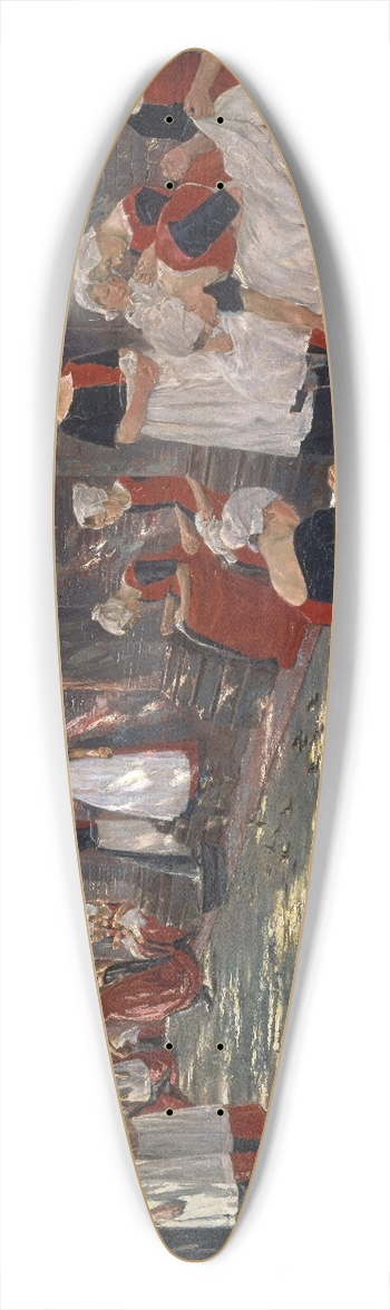 Max Liebermann - The Courtyard of the Orphanage in Amsterdam 39.3 inch art pintail longboard deck