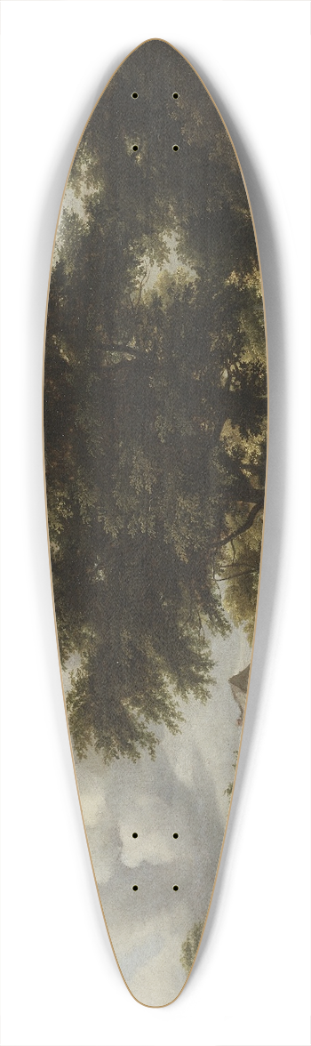 Meindert Hobbema - Wooded Landscape with a Watermill 39.3 inch art pintail longboard deck