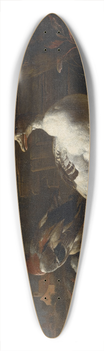 Melchior d'Hondecoeter - Geese and Ducks 39.3 inch art pintail longboard deck