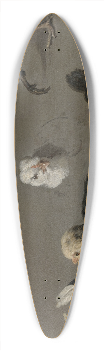 Melchior d'Hondecoeter - Seven Chicks 39.3 inch art pintail longboard deck