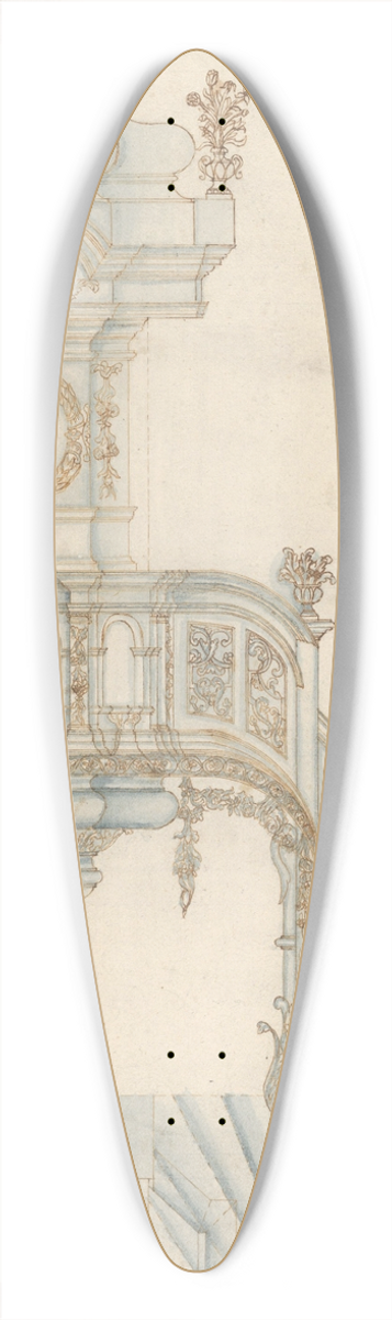 Michael Furtner the Elder - Design for a Pulpit 39.3 inch art pintail longboard deck