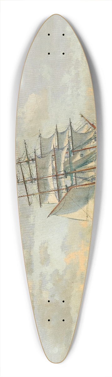 Michael Zeno Diemer - Three-Master on the High Seas 39.3 inch art pintail longboard deck