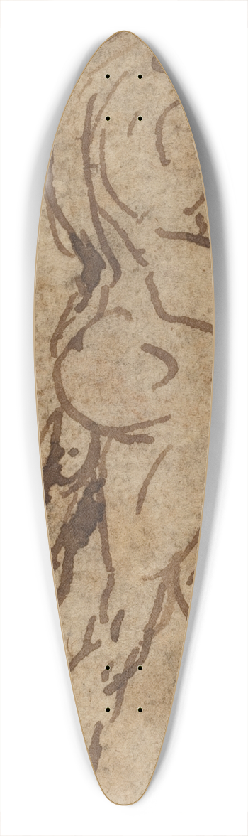 Michelangelo - Two Nudes Fighting 39.3 inch art pintail longboard deck