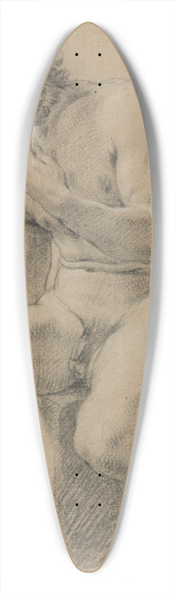 Michel Dorigny - Study of a seated male nude 39.3 inch art pintail longboard deck