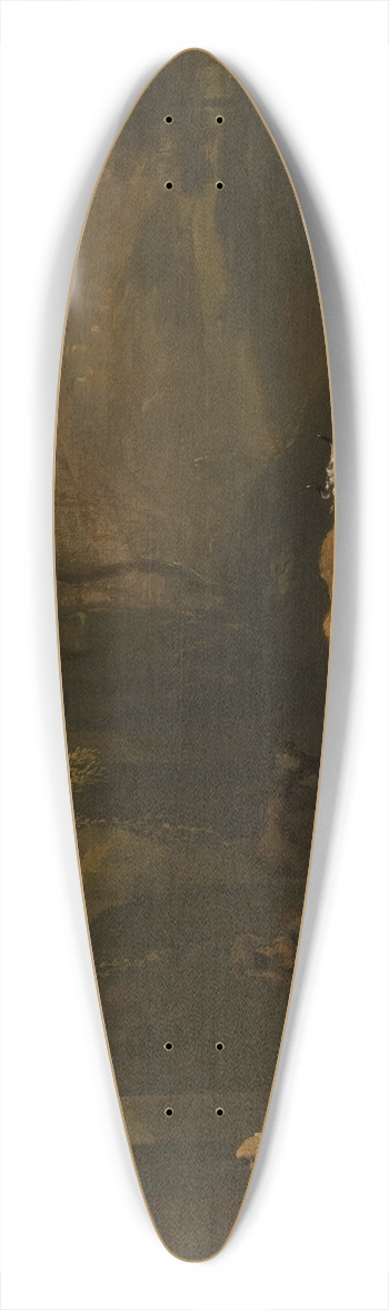 Michiel Carree - Cattle at the waterhole 39.3 inch art pintail longboard deck