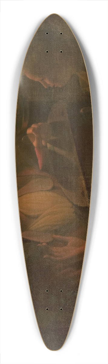Michiel Versteegh - Figural scene by candlelight 39.3 inch art pintail longboard deck
