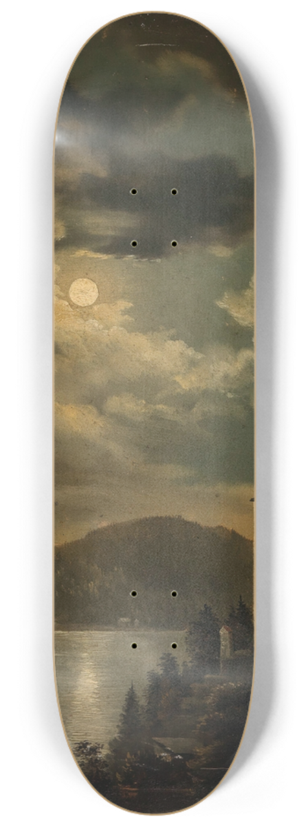 Clementine von Rainer - Wrthersee, Mondstimmung ber Schloss Freyenthurn mit Blick auf Loretto 8.25 inch art skate deck