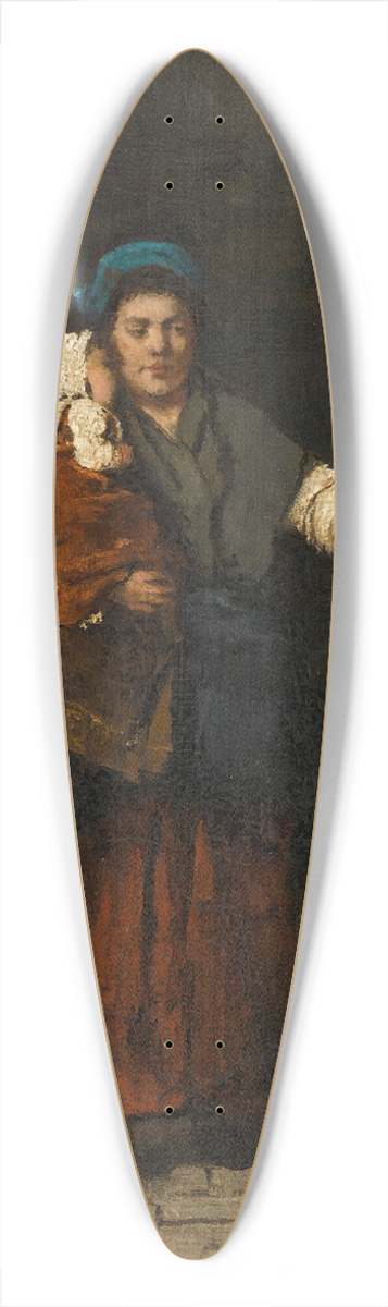 Mihly Munkcsy - Mother and child 39.3 inch art pintail longboard deck