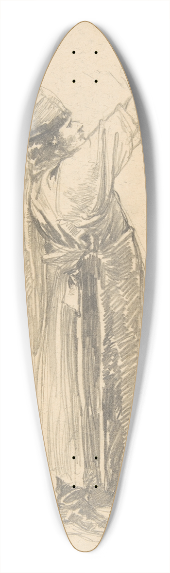 Mihly Munkcsy - Studies of Standing Men 39.3 inch art pintail longboard deck