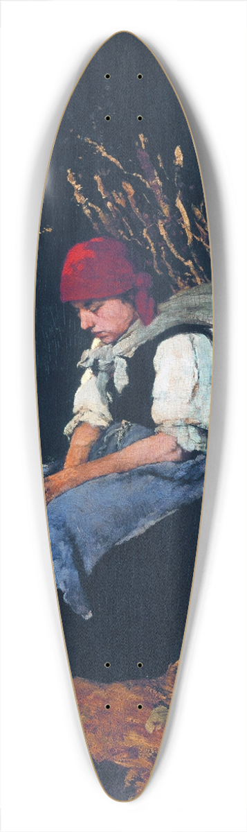Mihly Munkcsy - Woman Carrying Faggot 39.3 inch art pintail longboard deck