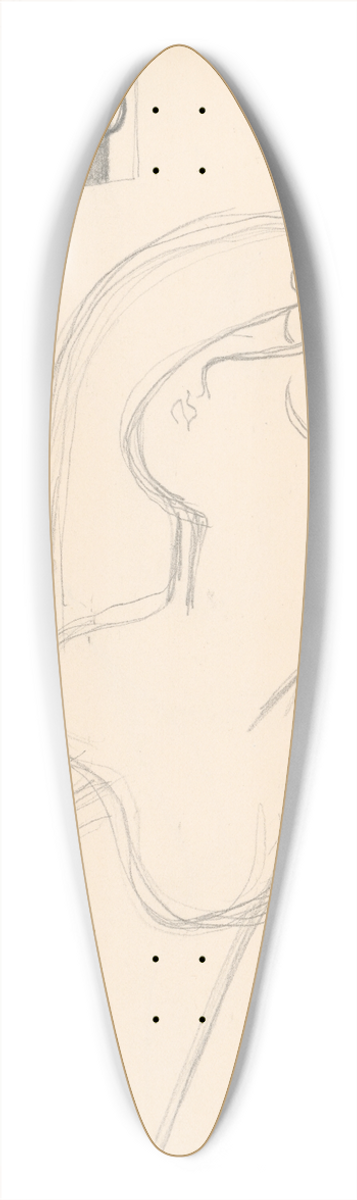 Mikul Galanda - ena so zdvihnutmi rukami a tri nrty 39.3 inch art pintail longboard deck