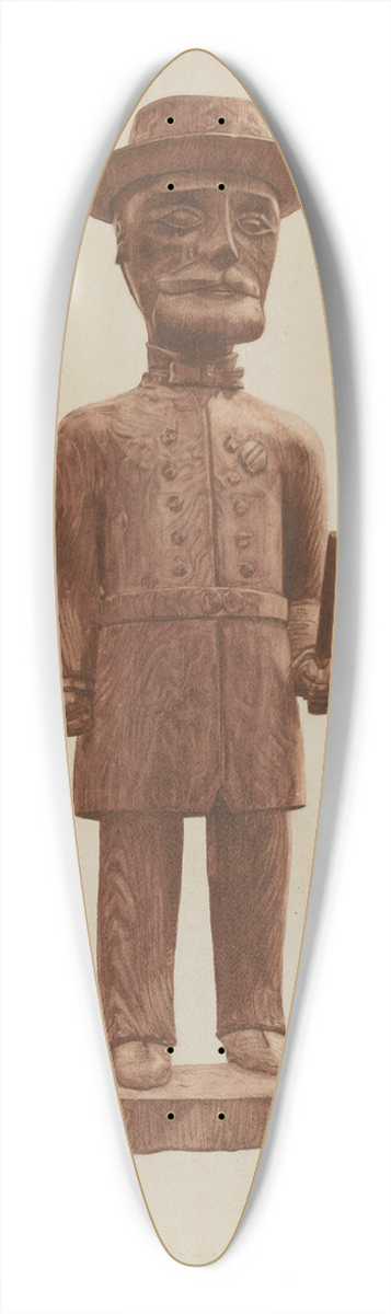 Mildred E. Bent - Carved Policeman 39.3 inch art pintail longboard deck