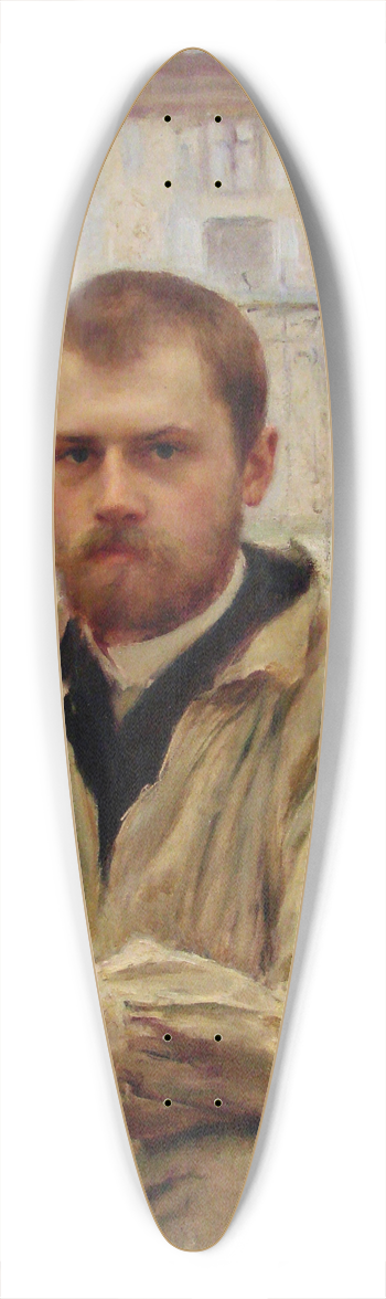 mile Friant - Self-portrait 39.3 inch art pintail longboard deck