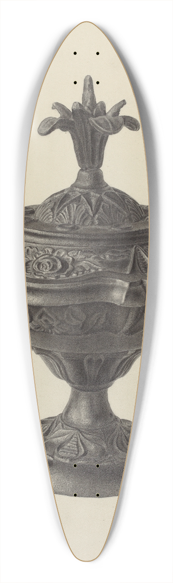 Milton Grubstein - Stove Urn 39.3 inch art pintail longboard deck