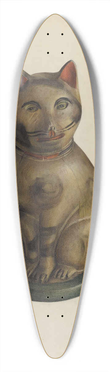 Mina Lowry - Pa. German Seated Chalkware Cat 39.3 inch art pintail longboard deck