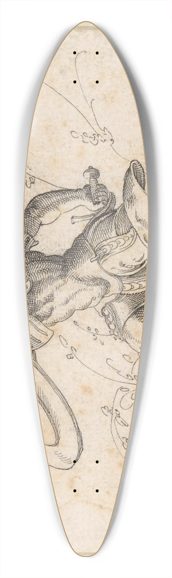 Monogrammist GK - A Soldier Brandishing a Shield in a Landscape 39.3 inch art pintail longboard deck