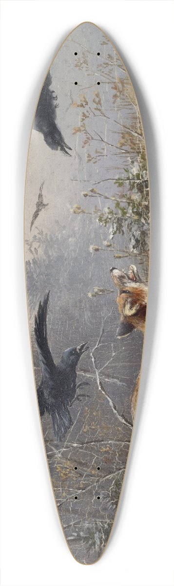 Moritz Mller - Fox Chasing Rabbits in Winter 39.3 inch art pintail longboard deck