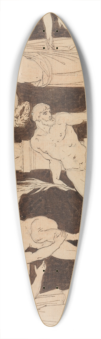 Moritz von Schwind - Der Tod des Ringkmpfers Arrhichion 39.3 inch art pintail longboard deck