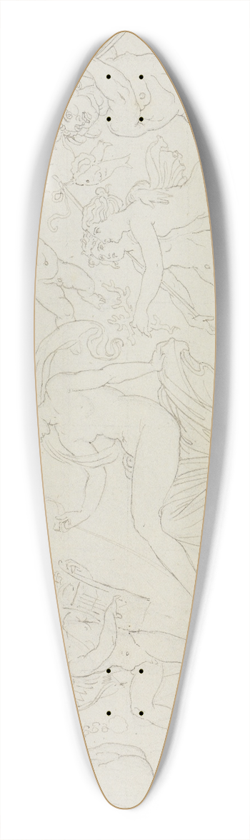 Moritz von Schwind - Die Meerfahrt der Aphrodite 39.3 inch art pintail longboard deck