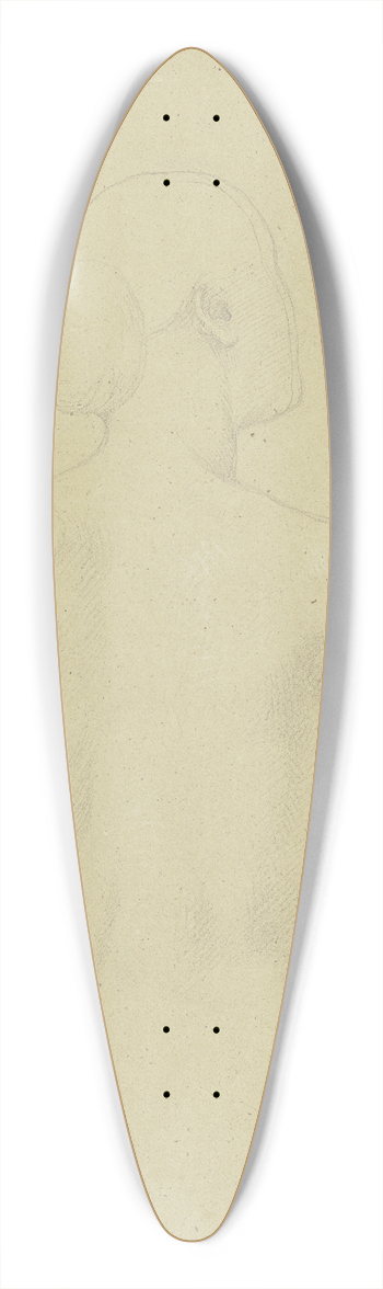 Moritz von Schwind - Weiblicher Rckenhalbakt, daneben Wiederholung des Kopfes (Personifikation des Flsschens Schulter) 39.3 inch art pintail longboard deck