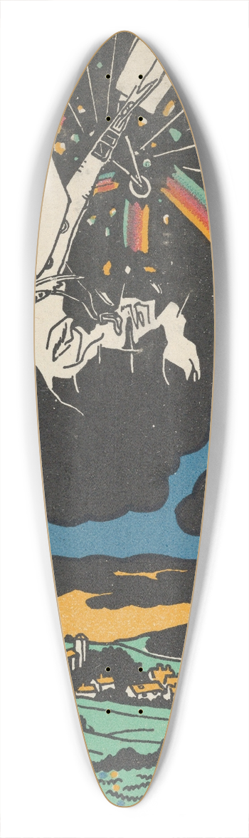 Moriz Jung - Rainbow Obstacle (Hindernis Regenbogen) 39.3 inch art pintail longboard deck