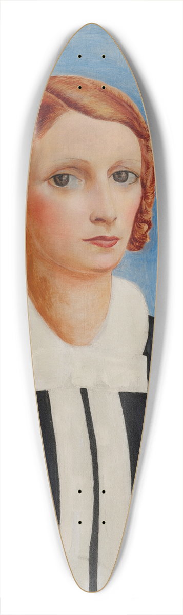 Mose Kisling - Portrait de femme sur fond bleu 39.3 inch art pintail longboard deck