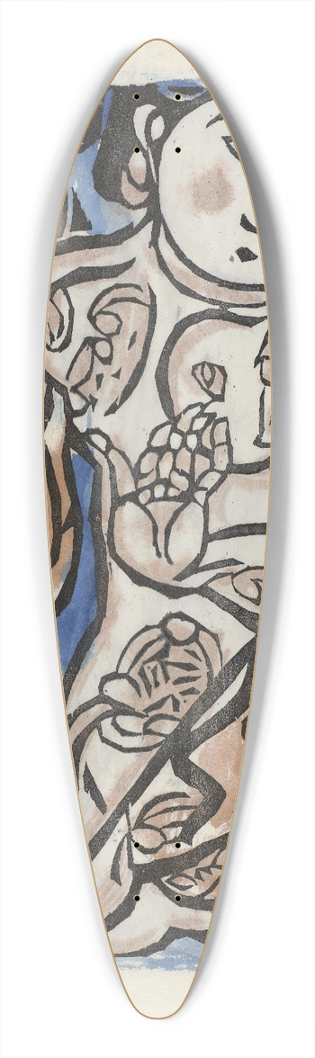 Munakata Shiko - Prent 39.3 inch art pintail longboard deck