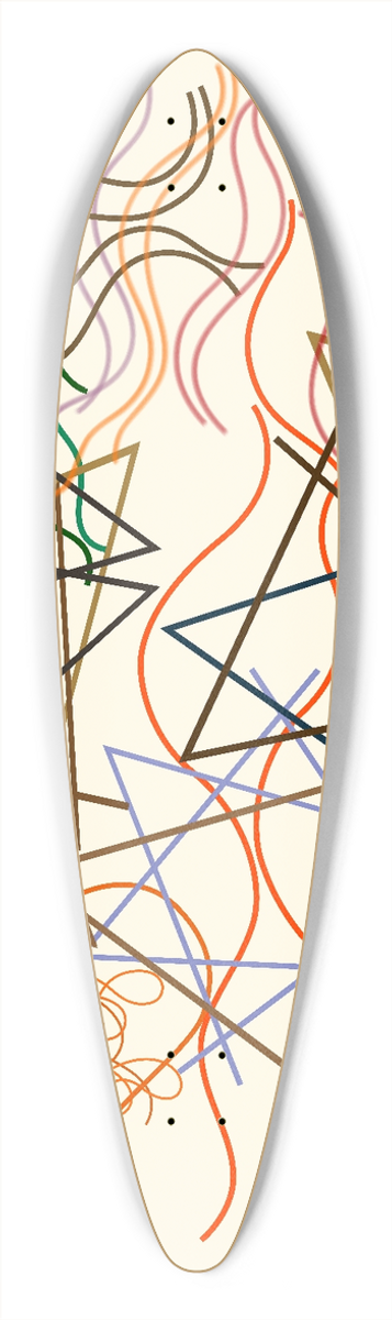 Myriam Thyes - Linien geometrisch und gewellt 39.3 inch art pintail longboard deck