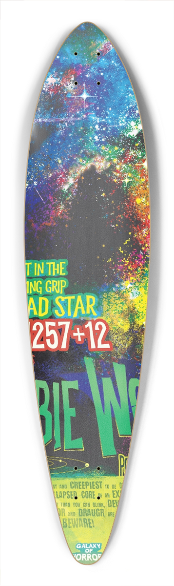 NASA - Zombie Worlds 39.3 inch art pintail longboard deck