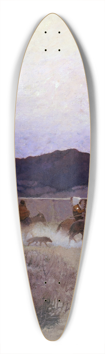 N. C. Wyeth - Moving Camp 39.3 inch art pintail longboard deck