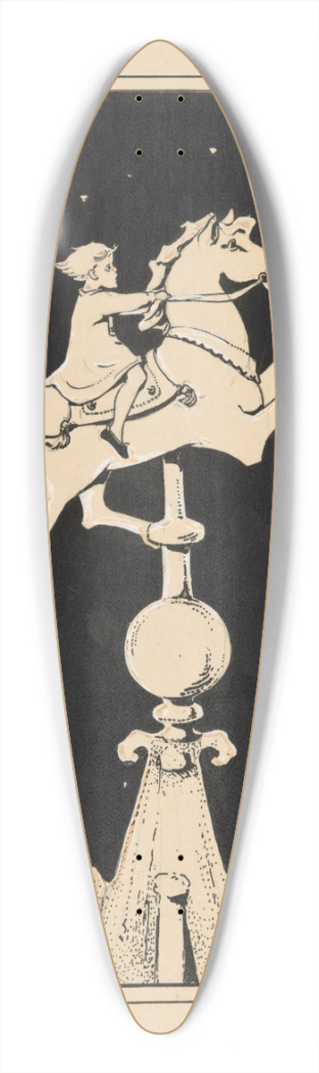 Nelly Spoor - Meisje berijdt een paard op een torenspits 39.3 inch art pintail longboard deck