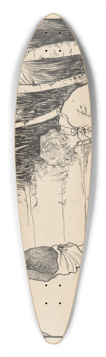 Nelly Spoor - Twee jongens in een woestijnlandschap 39.3 inch art pintail longboard deck