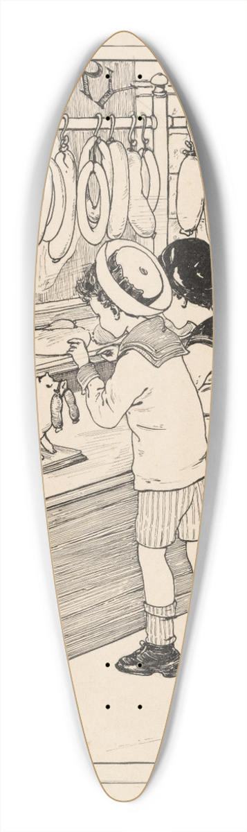 Nelly Spoor - Twee jongens voor de etalage van een slagerij 39.3 inch art pintail longboard deck