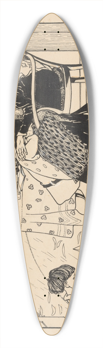 Nelly Spoor - Twee kinderen en een oude vrouw in een interieur 39.3 inch art pintail longboard deck