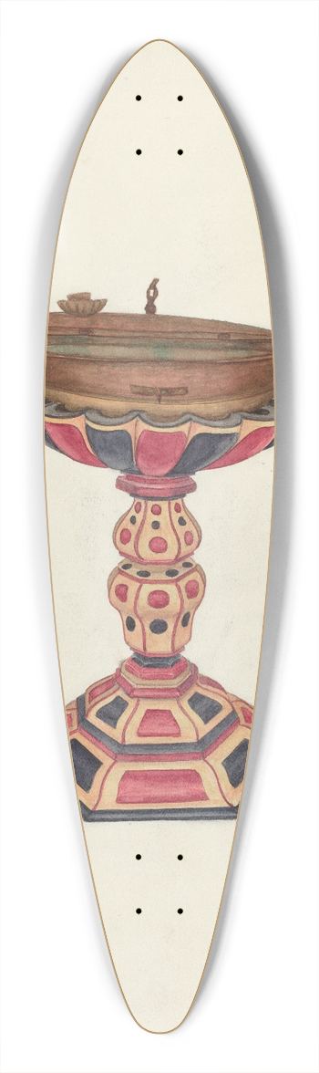 N.H. Yeckley - Baptismal Font and Stand 39.3 inch art pintail longboard deck