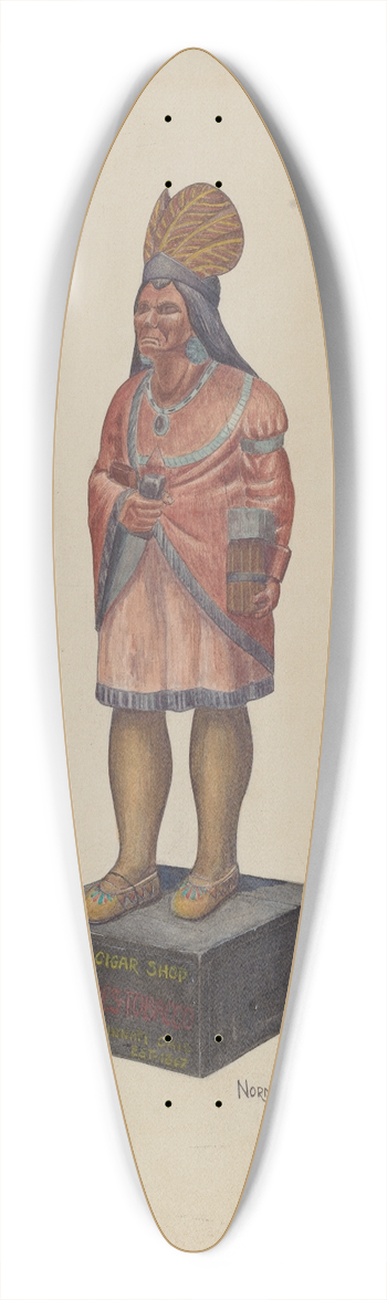 N.H. Yeckley - Cigar Store Indian 39.3 inch art pintail longboard deck