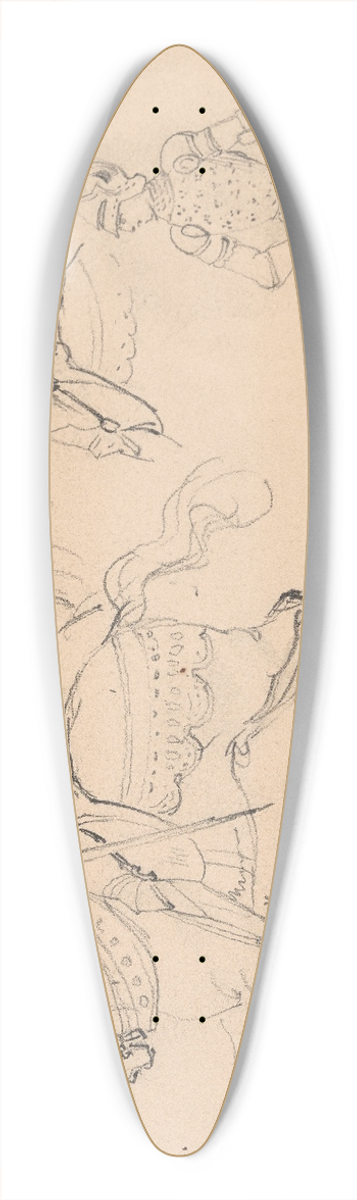Nicaise De Keyser - Armoured Rider on Horseback 39.3 inch art pintail longboard deck