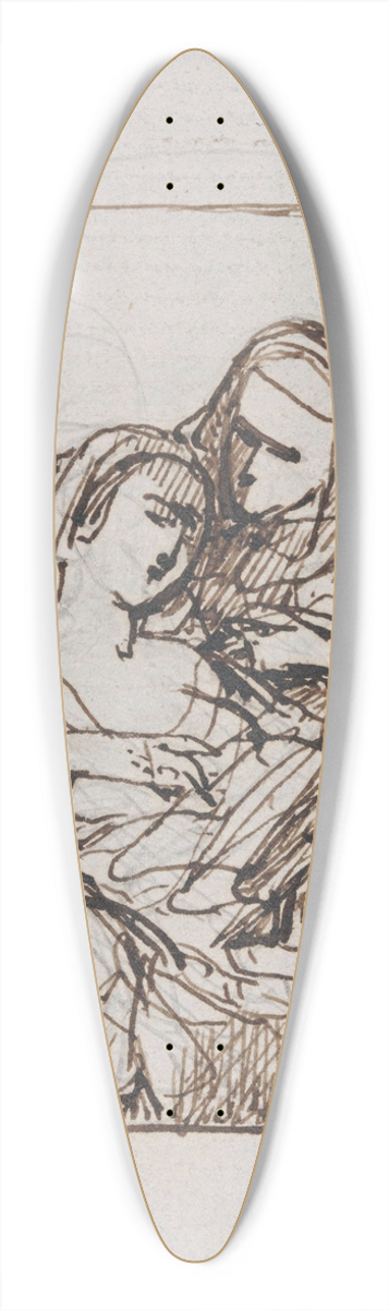 Nicaise De Keyser - Man and Woman with Book 39.3 inch art pintail longboard deck