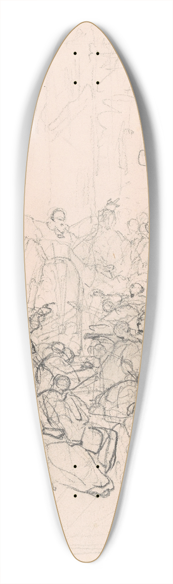 Nicaise De Keyser - Peter the Hermit Preeching the Crusade 39.3 inch art pintail longboard deck