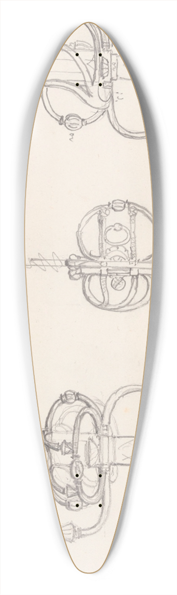 Nicaise De Keyser - Three Swordhilts 39.3 inch art pintail longboard deck