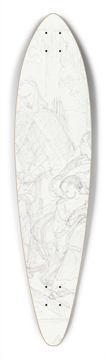 Nicaise De Keyser - Torquato Tasso, Dressed as a Sheperd, Visits his Sister Cornelia in Sorrento 39.3 inch art pintail longboard deck