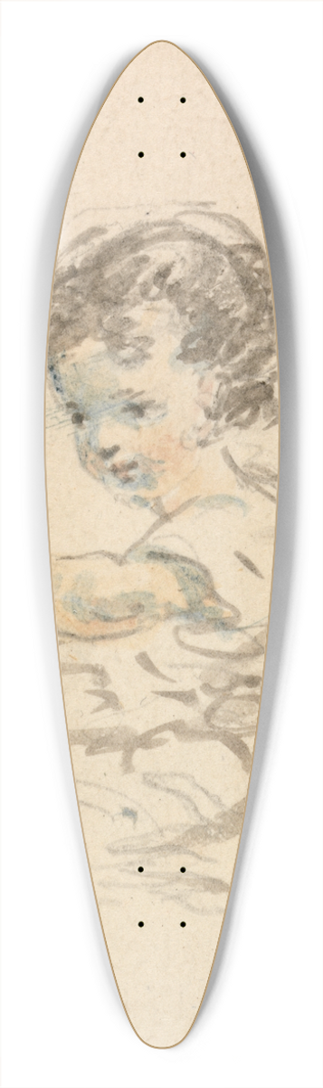Nicholas Pocock - Child Seated 39.3 inch art pintail longboard deck